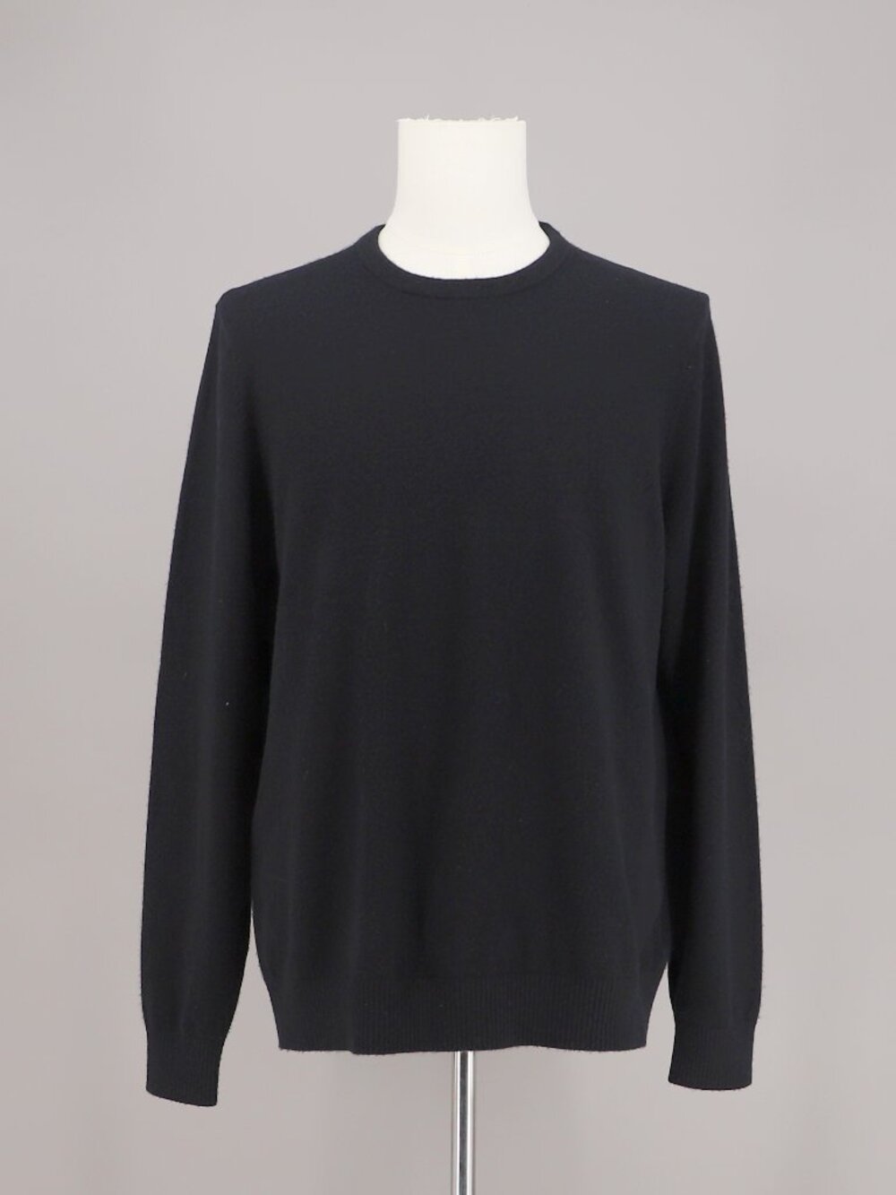 LANDS' END Men's Cashmere Crewneck Sweater in Black Size L